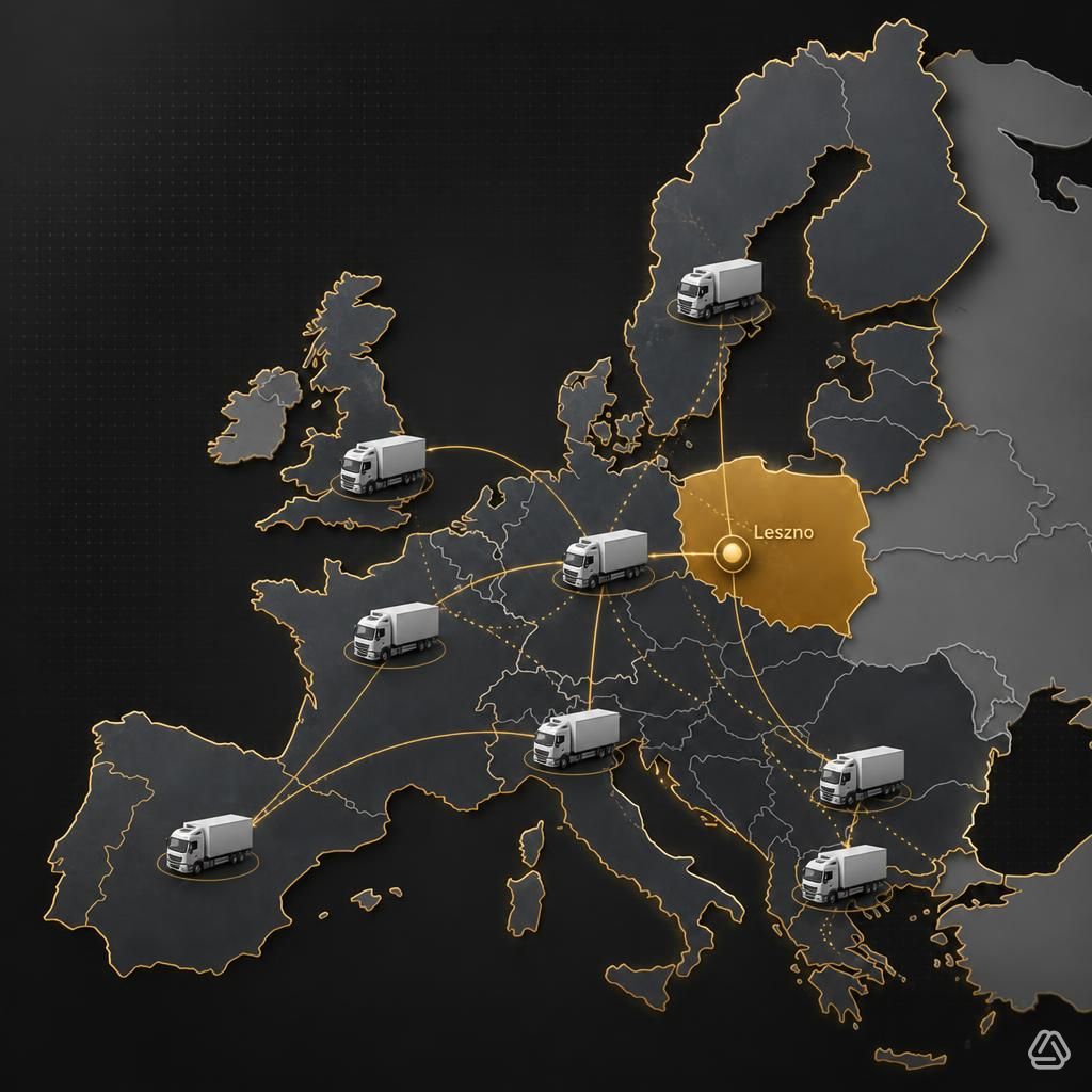 Mapa Europy — kierunki transportu